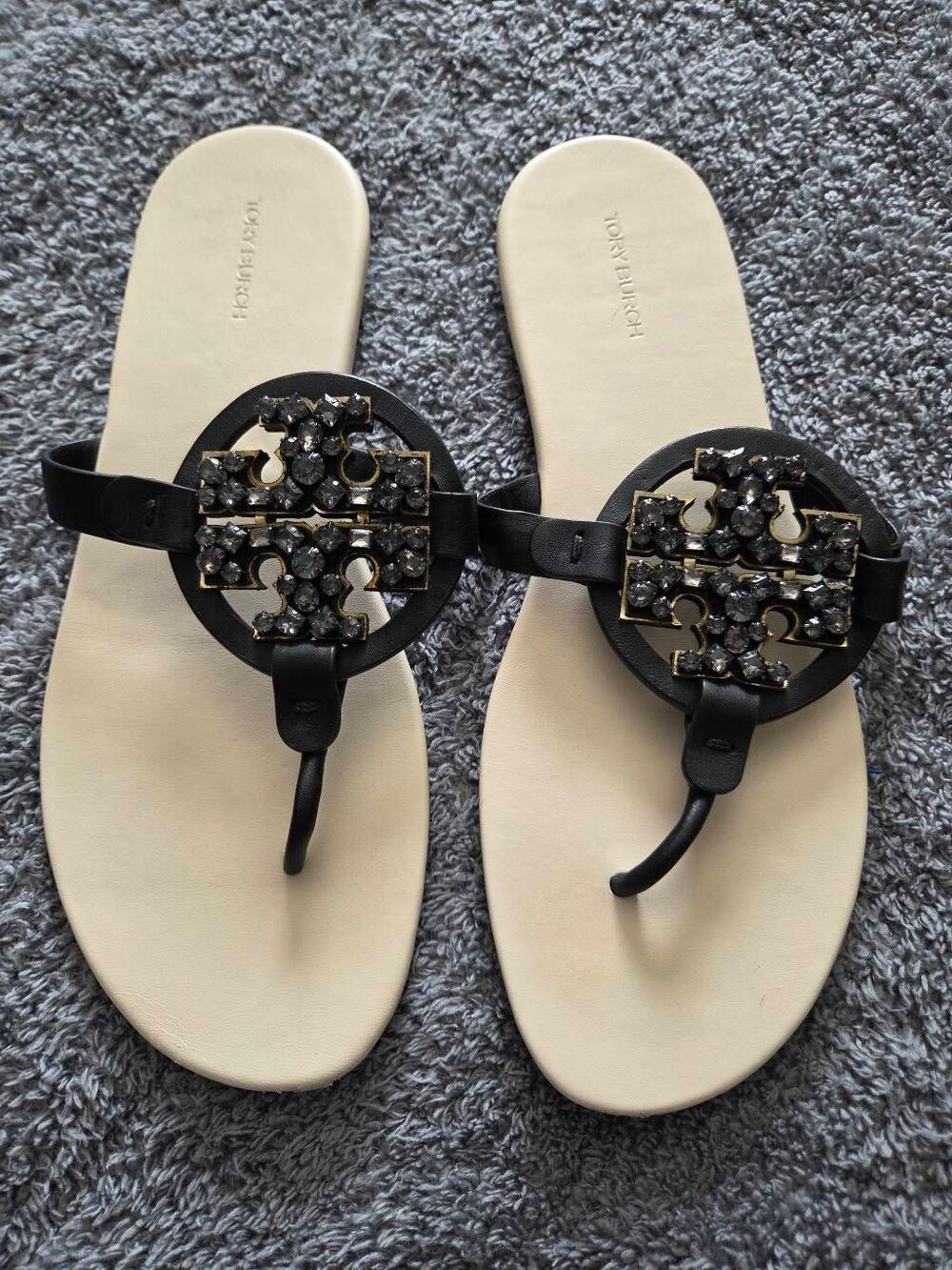 Tory Burch Crystal Miller Soft Sandals 9.5